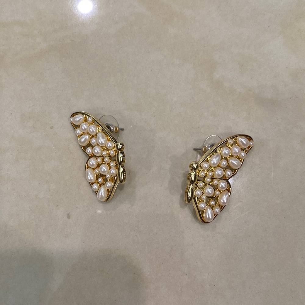 SUGARFIX by BaubleBar Butterfly Pearl Earrings
